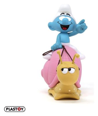 Les Schtroumpfs: Tirelire Smurf on a Snail's Back 19 cm - Plastoy