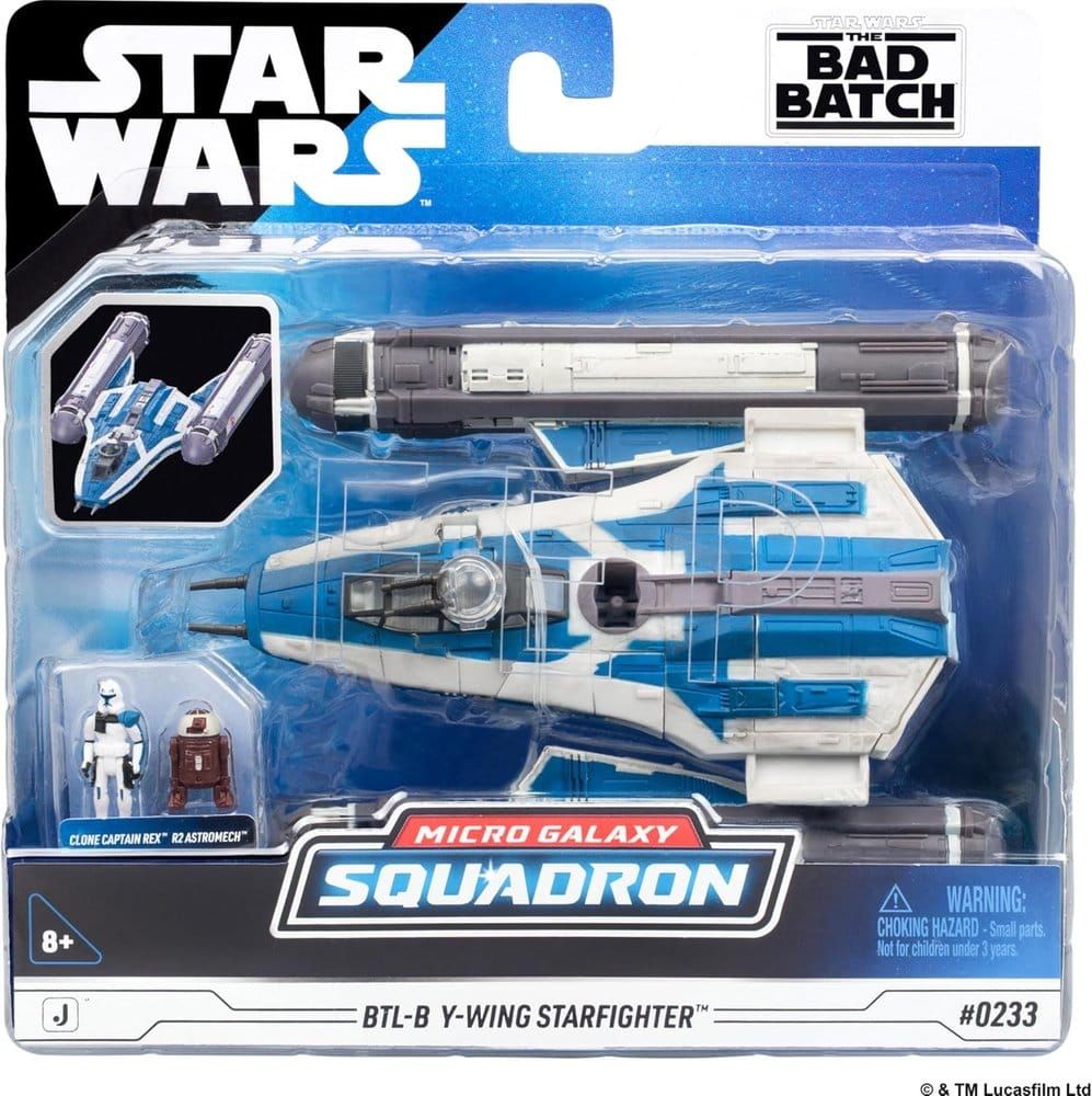 Star Wars - Véhicule Moyen BTL-B Y-wing Starfighter with Clone Captain Rex 13 cm - Jazwares