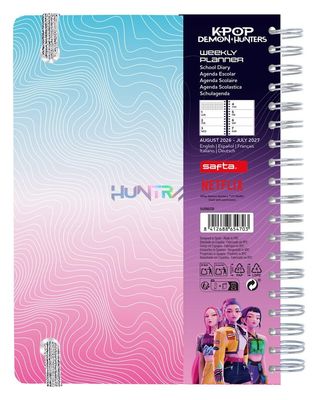 KPop Demon Hunters - Journal à spirale agenda hebdomadaire 2026/2027 A5 - Grupo Erik