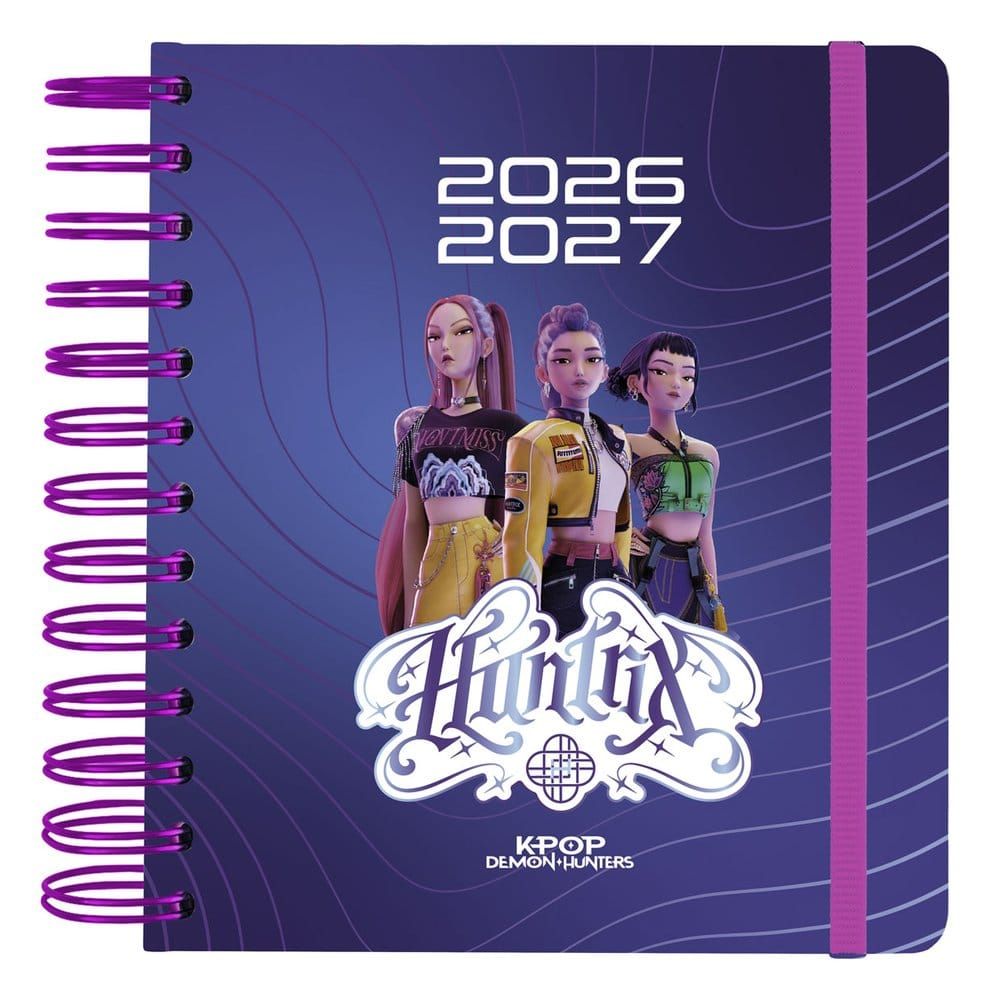KPop Demon Hunters - Journal à spirale Agenda journalier  2026/2027 A5 - Grupo Erik