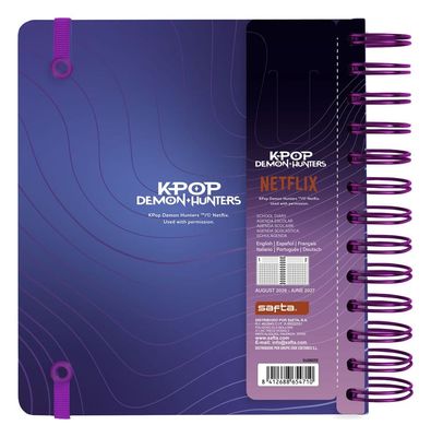 KPop Demon Hunters - Journal à spirale Agenda journalier  2026/2027 A5 - Grupo Erik