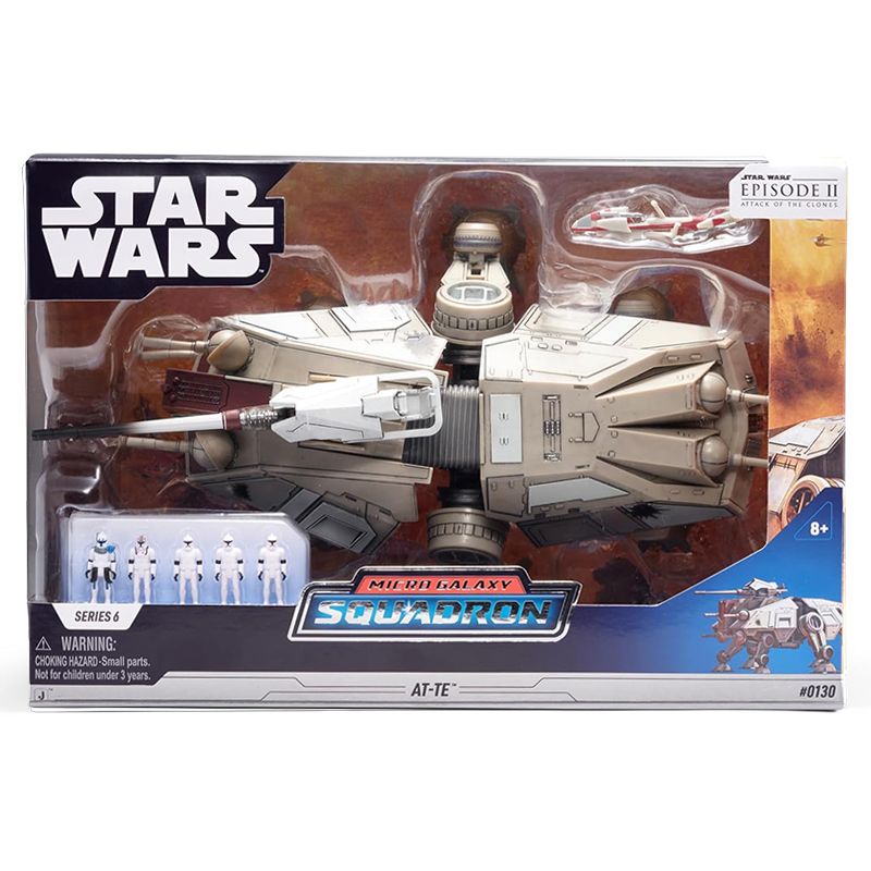 Star Wars - Micro Galaxy Squadron Feature Vehicule &amp; Figurine Dreadnaught Class AT-TE 22,5cm - Jazwares