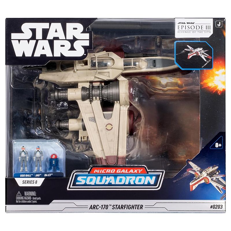 Star Wars - Micro Galaxy Squadron Deluxe Vehicule &amp; Figurine Arc-170 StarFighter 20cm - Jazwares
