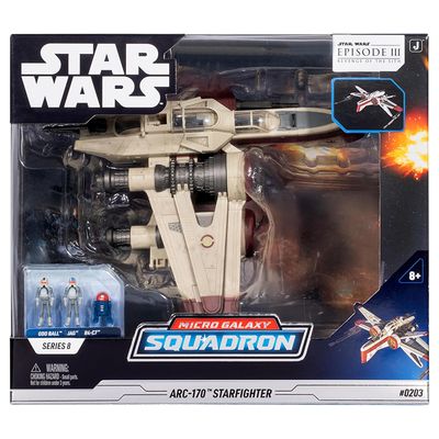 Star Wars - Micro Galaxy Squadron Deluxe Vehicule &amp; Figurine Arc-170 StarFighter 20cm - Jazwares