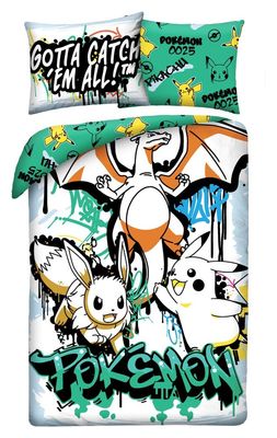 Pokémon - Parure de lit Ver. 18 140 x 200 cm / 70 x 90 cm - Halantex