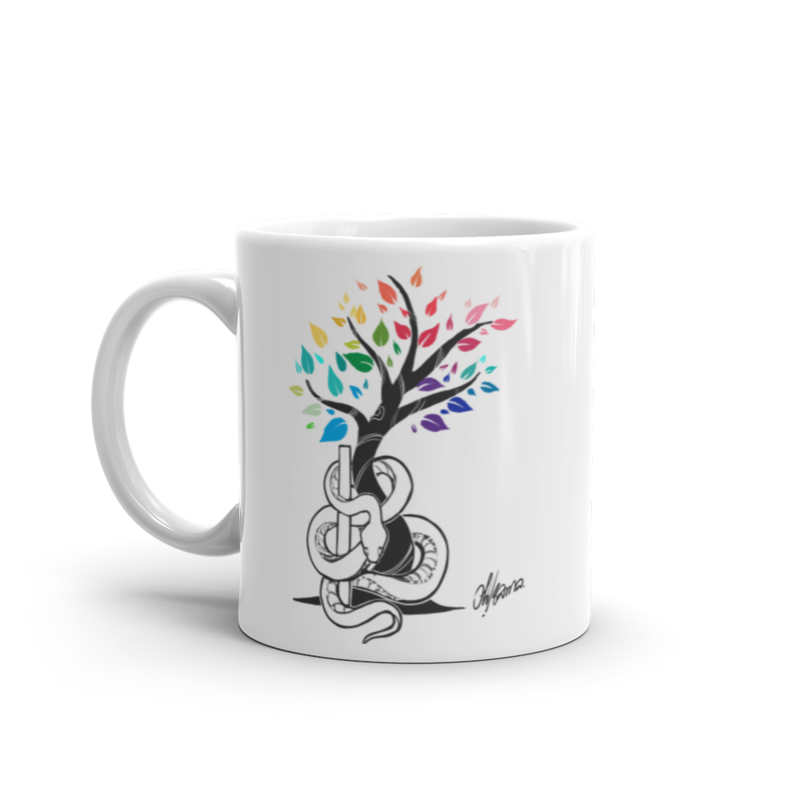 White glossy mug