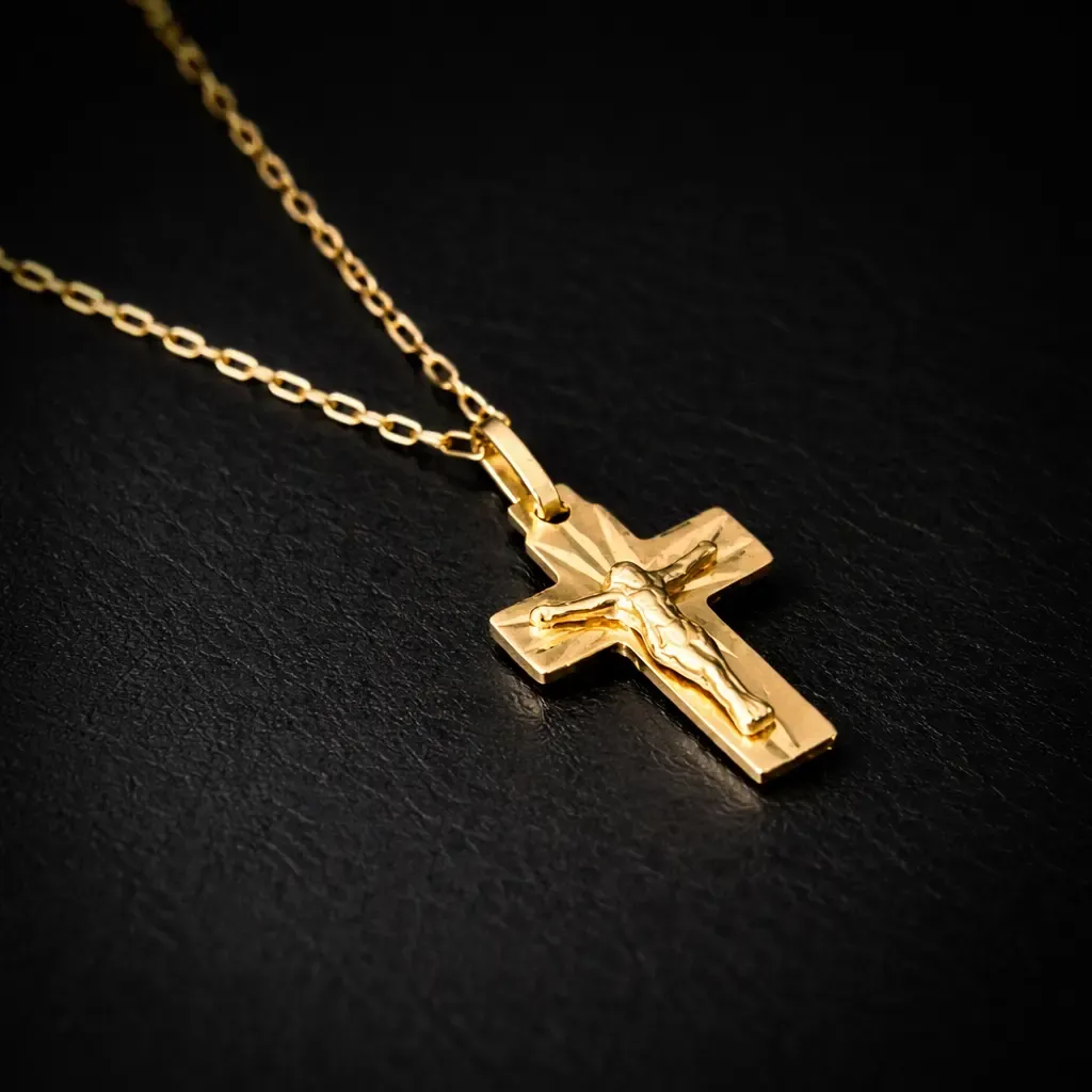 Cruz JESÚS oro 18k