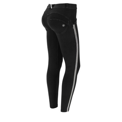 FREDDY -ANKLE-LENGTH WR.UP® SHAPING JEANS WITH MICRO RHINESTONE LATERAL BANDS