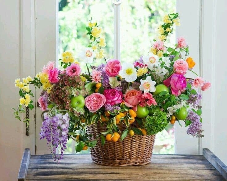 Cestino fiori misti