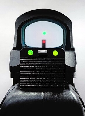 MK3 MRD &amp; MK2 Co-Witness Fiber Optic Sights Front and Rear TALL