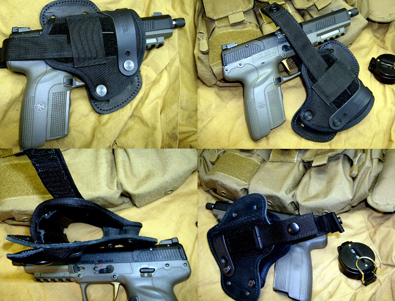 LEFT HAND Five Seven MKII OWB Hybrid Leather &amp; Ballistic Nylon Holster
