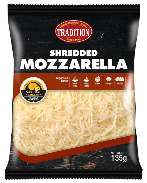 SHREDDED MOZZARELLA CHEESE - 135 GM PER PACK