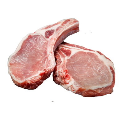 IBERICO BONE-IN FRENCHED RACK PORK CHOPS - $4.50 PER 100 GMS