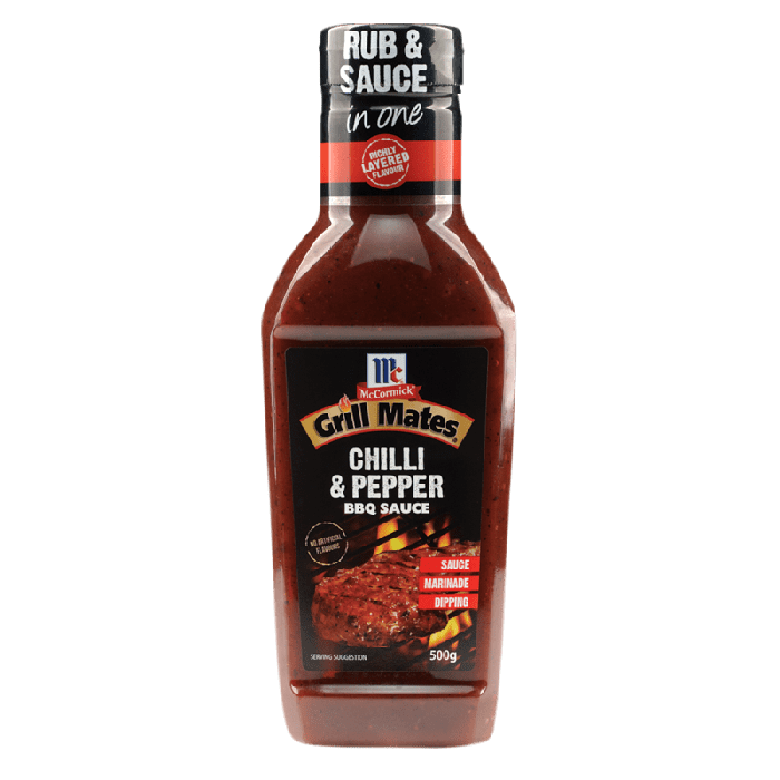 MCCORMICK CHILLI &amp; PEPPER BBQ SAUCE, 500GM