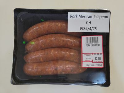 PORK MEXICAN JALAPENO SAUSAGE - $3.00 PER 100 GMS