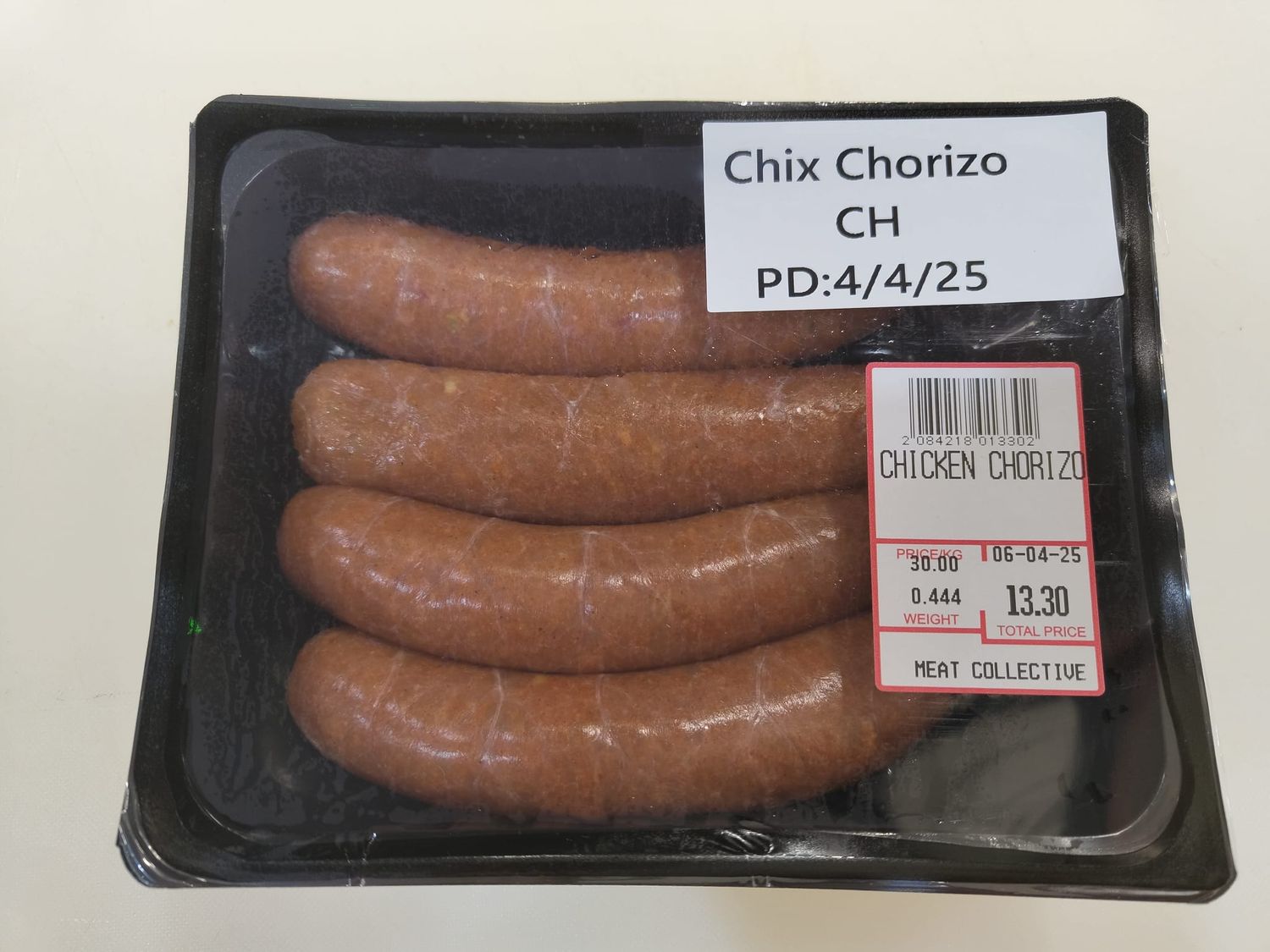 CHICKEN CHORIZO SAUSAGE - $3.00 PER 100 GMS