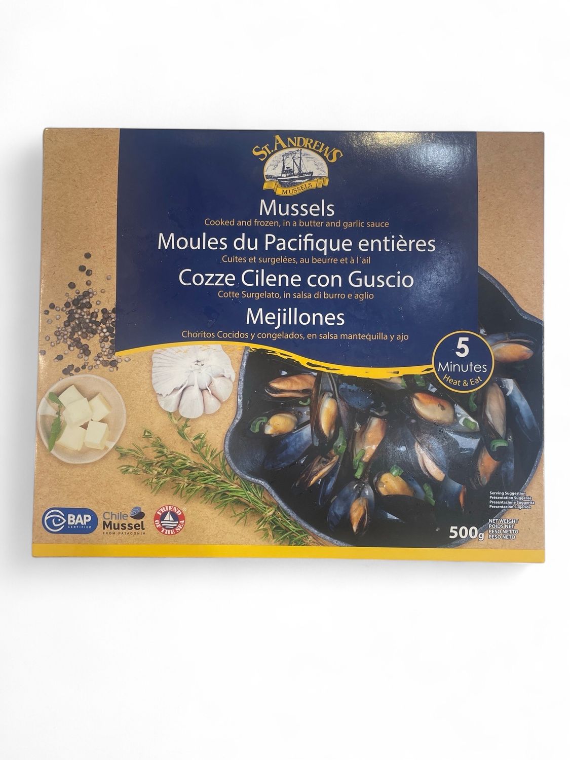 WHOLE SHELL MUSSEL IN BUTTER &amp; GARLIC SAUCE