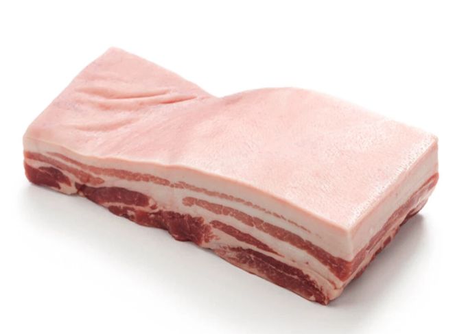 SPANISH PORK BELLY SKIN ON - $1.80 PER 100 GMS SPANISH PORK BELLY SKIN ON - $1.80 PER 100 GMS