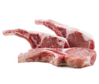 IBERICO BONE-IN FRENCHED RACK PORK CHOPS - $4.50 PER 100 GMS