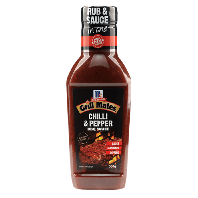 MCCORMICK CHILLI & PEPPER BBQ SAUCE, 500GM MCCORMICK CHILLI & PEPPER BBQ SAUCE, 500GM