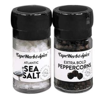 CAPE HERB & SPICE TWIN SET ATLANTIC SEA SALT & EXTRA BOLD PEPPERCORN CAPE HERB & SPICE TWIN SET ATLANTIC SEA SALT & EXTRA BOLD PEPPERCORN
