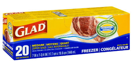 GLAD - FREEZER ZIPPER BAG (20 bags)