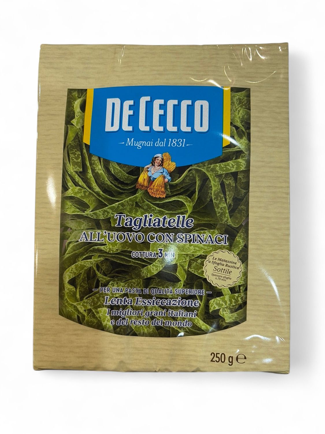 DE CECCO TAGLIATELLE SPINACI N°107, 250G