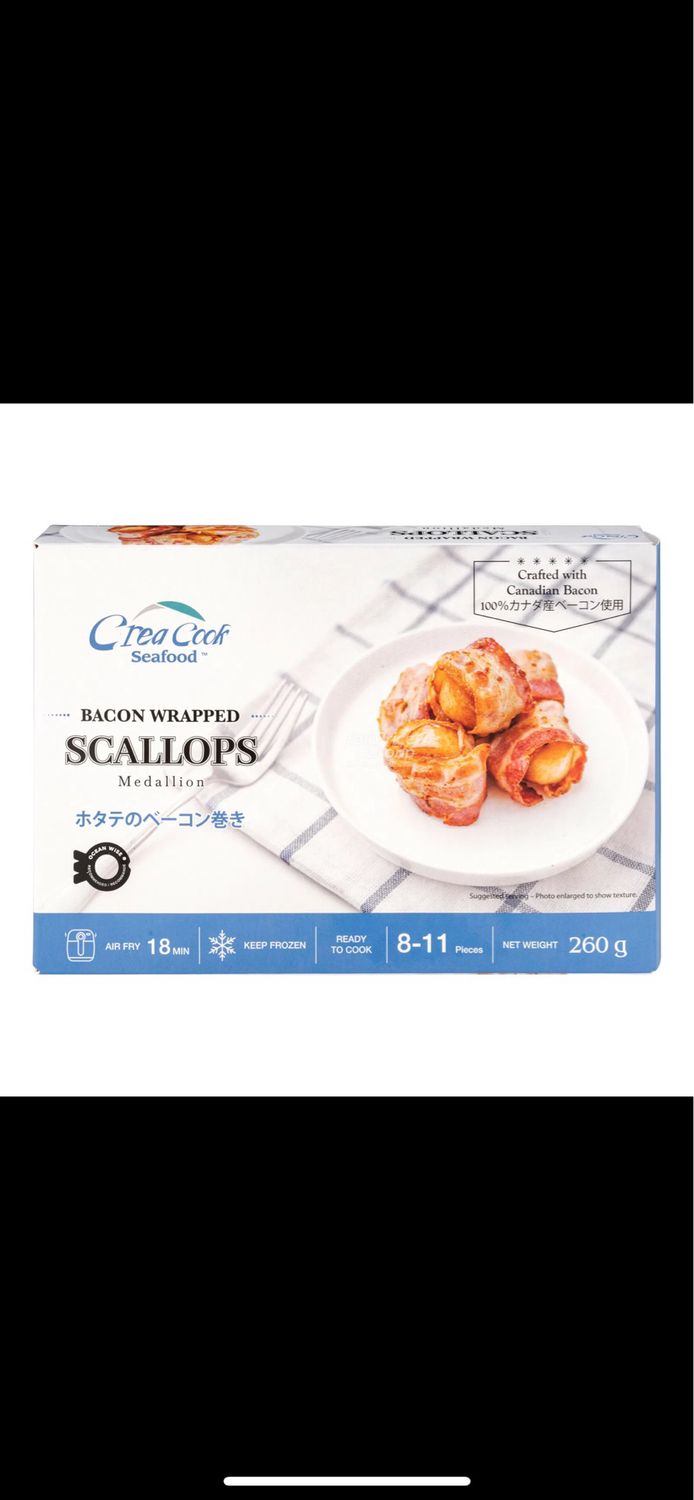 CREACOOK CANADA BACON WRAPPED SCALLOPS - 260 GMS
