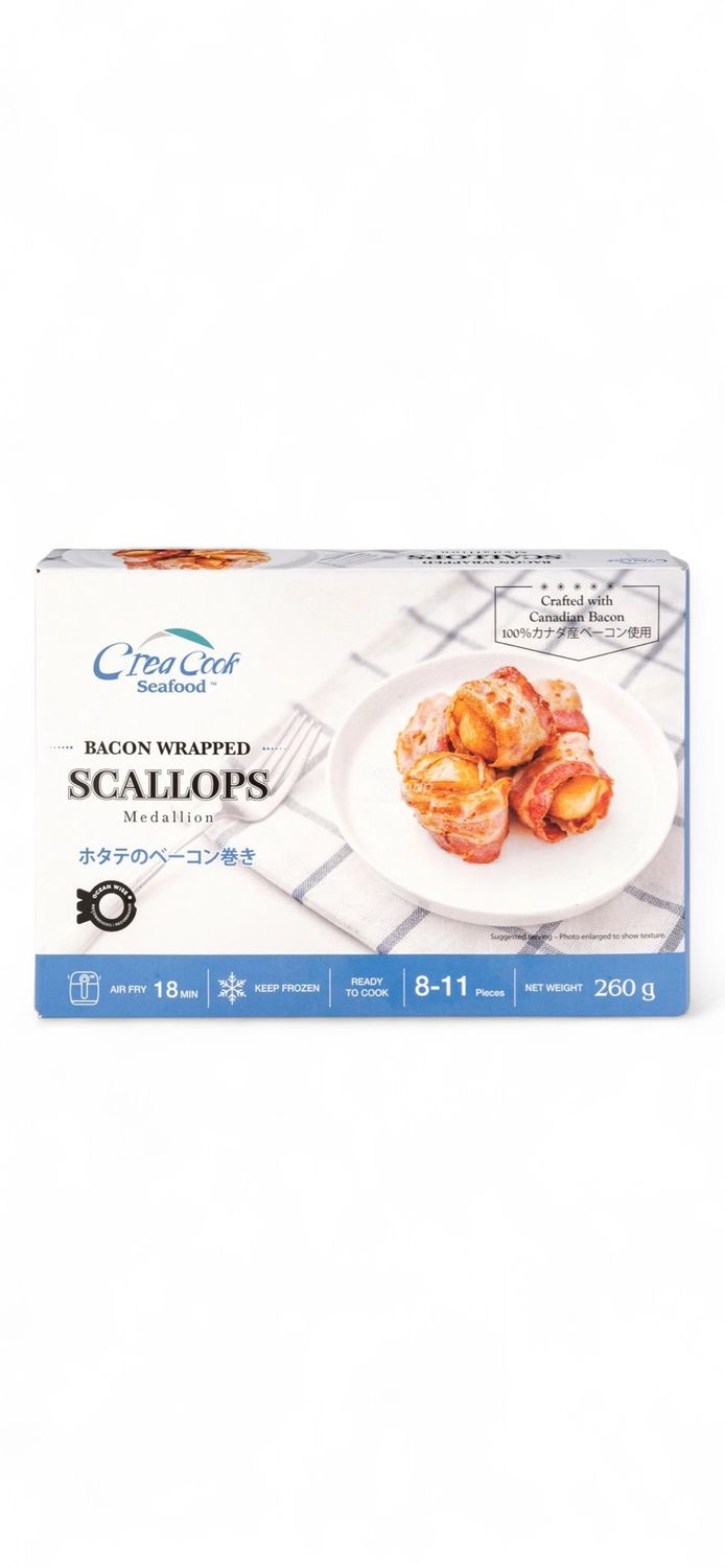 CREACOOK CANADA BACON WRAPPED SCALLOPS - 260 GMS
