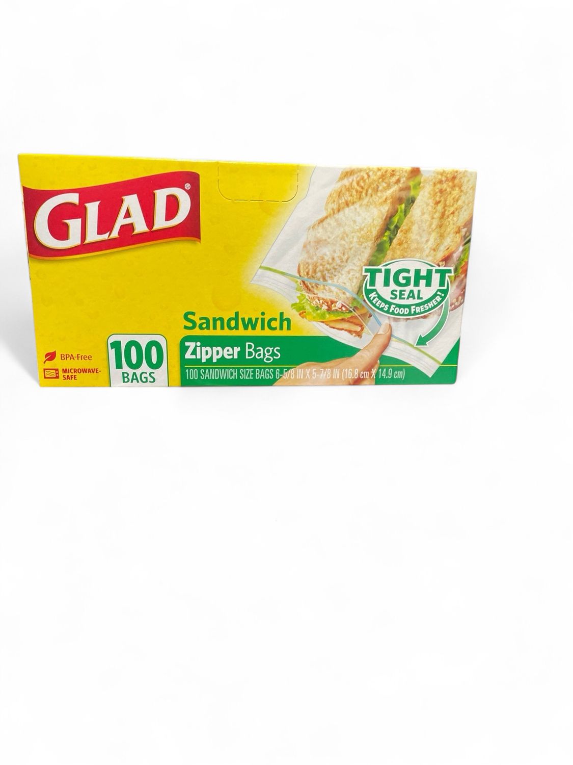 GLAD SANDWICH ZIPPER BAG (100 BAGS)
