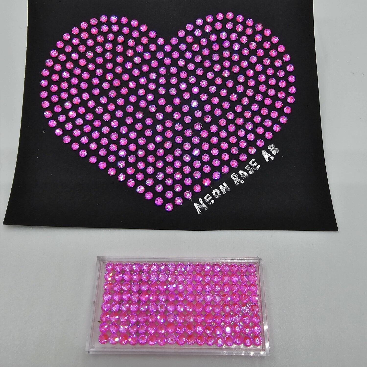 250 Gross Hotfix NEON Pink (Rose) AB Rhinestones