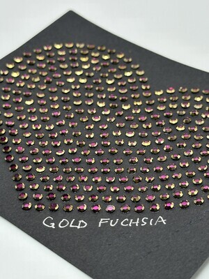250 Gross Metalites Gold Fuchsia Hotfix Rhinestones