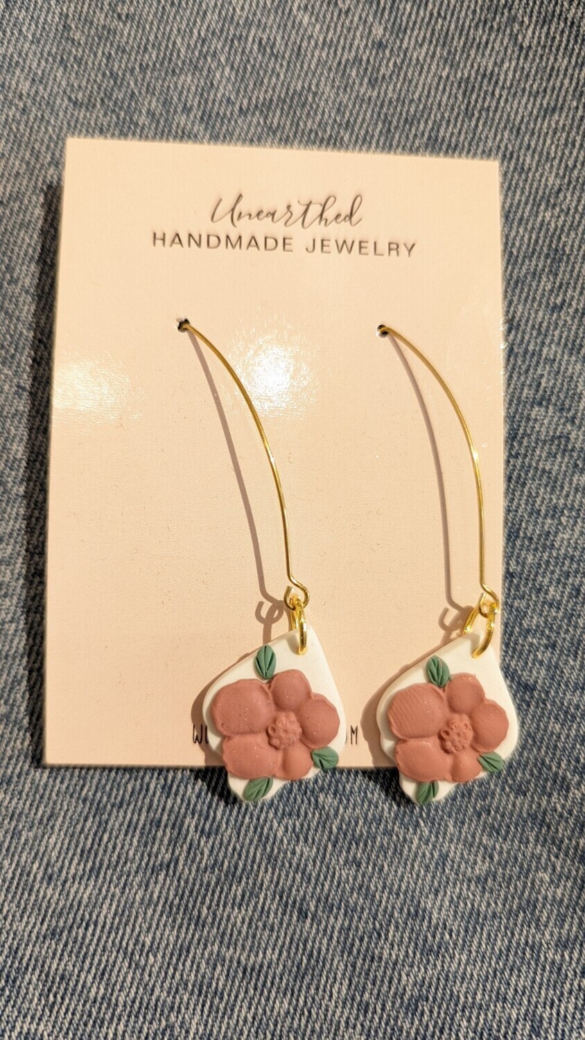 Unearthed Handmade Jewelry Extended Earrings in Floral