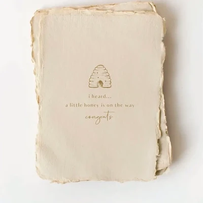 Paper Baristas Baby Greeting Card in "A Little Honey on the Way"