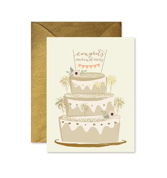 Ginger P. Designs Greeting Card in Sparkler Cake Wedding