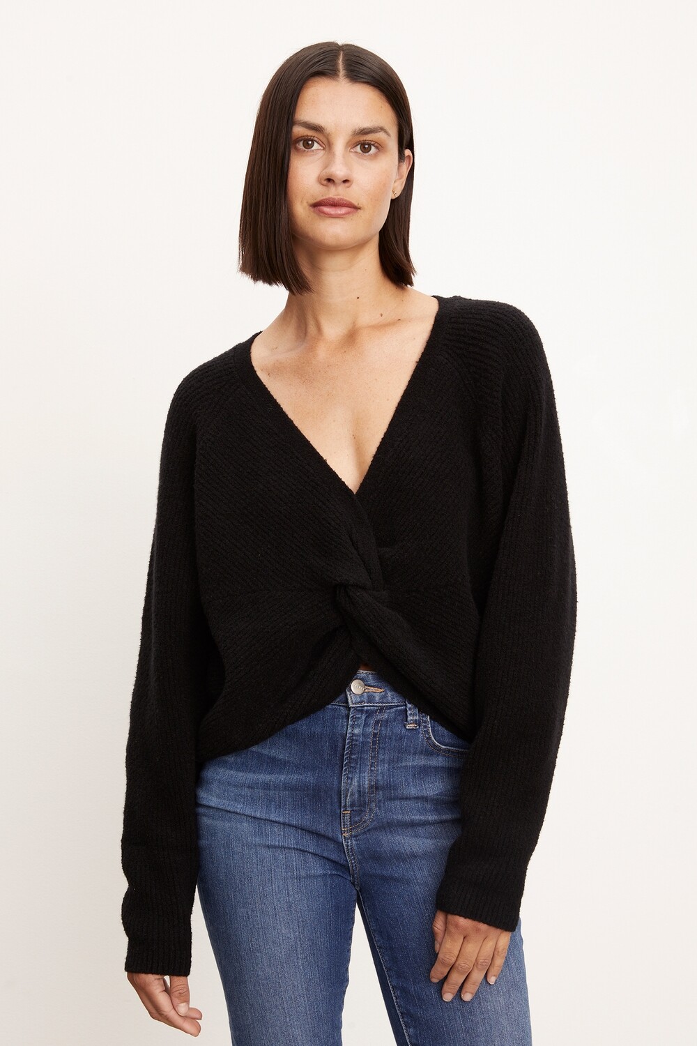 Velvet Caitlyn Boucle Reversible Sweater in Black
