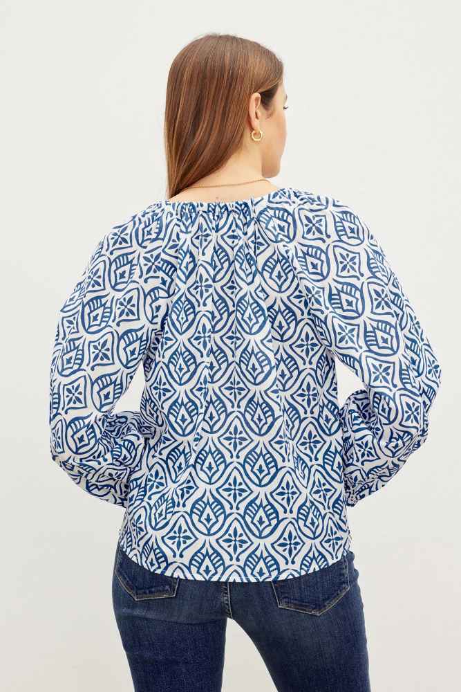 MOSAIC GARDEN LONG SLEEVE BLOUSE