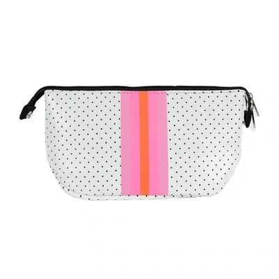 Parker & Hyde Cosmetic Bag in White and Pink Stripe