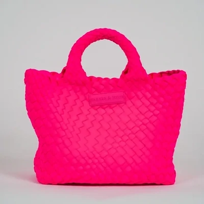 Parker & Hyde Mini Woven Tote in Neon Pink