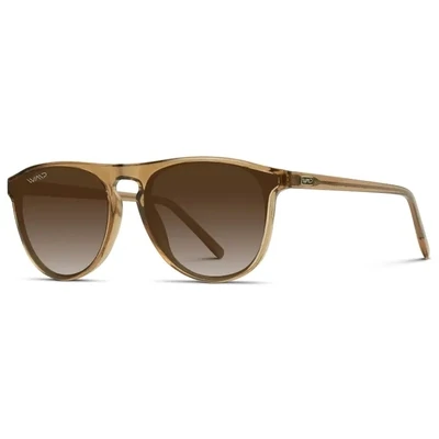 WMP Eyewear Prescott Modern Aviator Sunglasses in Crystal Brown/Gradient Brown Lenses