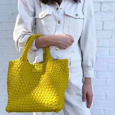 Parker & Hyde Woven Tote in Citrine Class