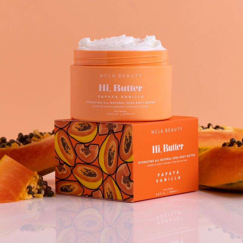 NCLA Beauty Hi, Butter All Natural Shea Body Butter in Papaya Vanilla