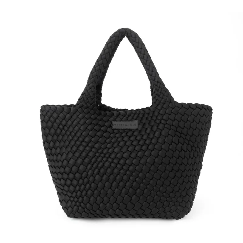 Parker & Hyde Woven Tote in Jet Black