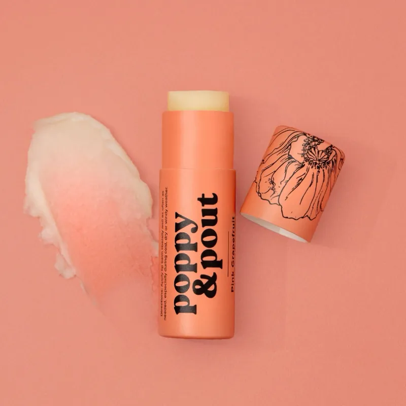 Poppy & Pout Lip Balm in Pink Grapefruit