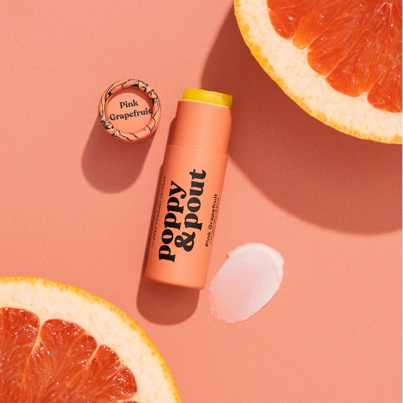 Poppy & Pout Lip Balm in Pink Grapefruit