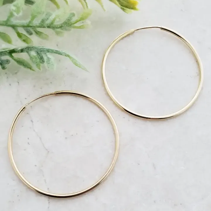 Sosie 14K Gold-Filled Endless Hoops Earrings 35mm