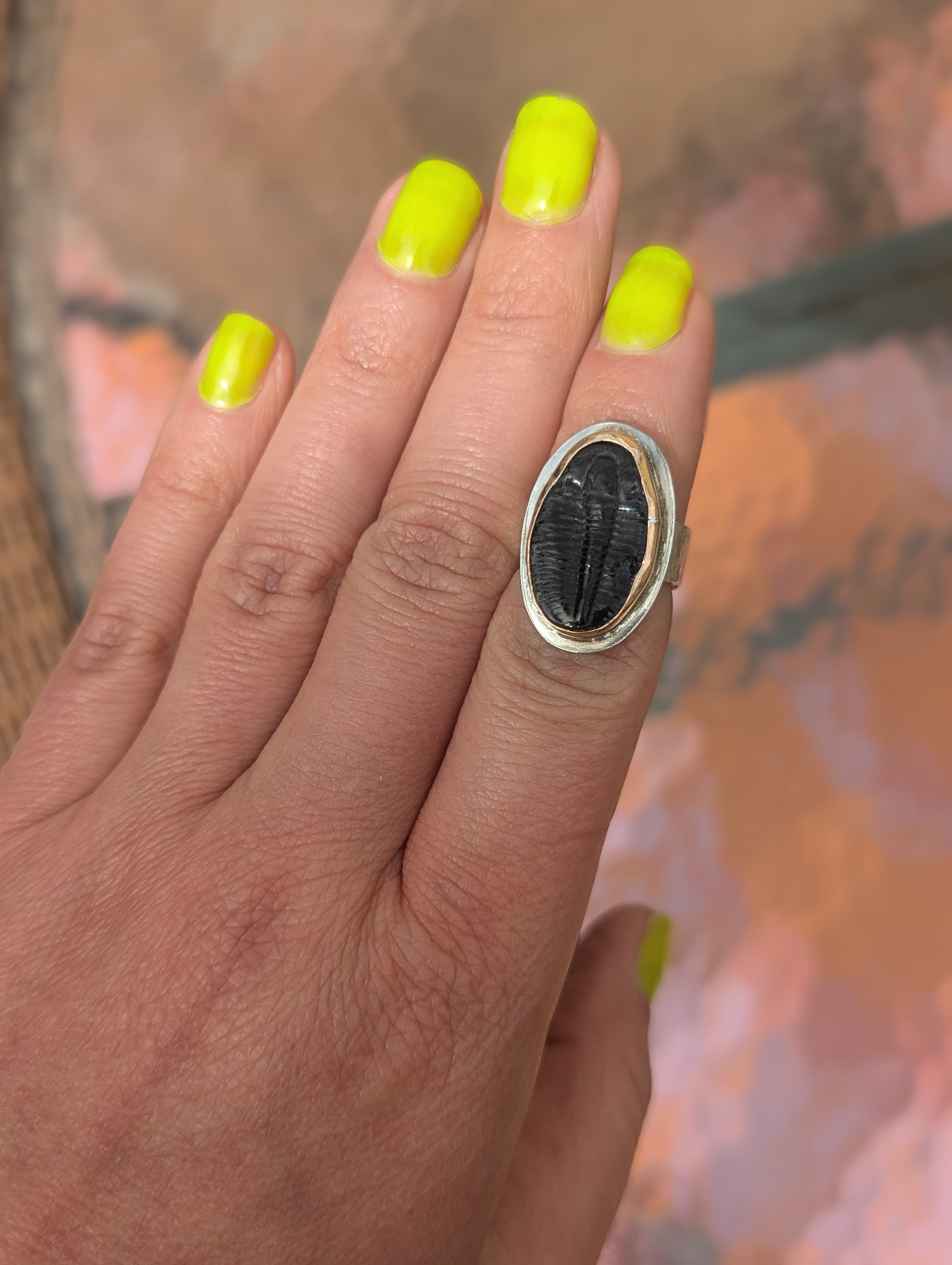 Savage Roots Azar Ring in Trilobite Fossil