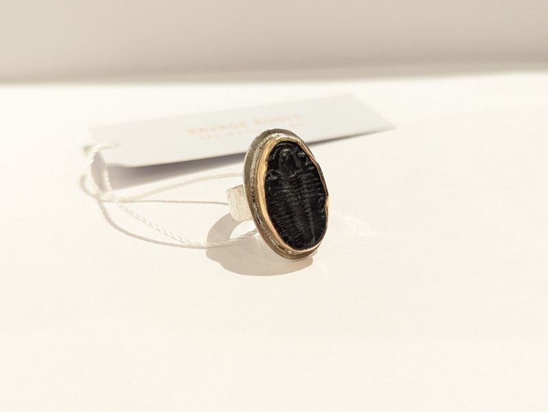 Savage Roots Azar Ring in Trilobite Fossil