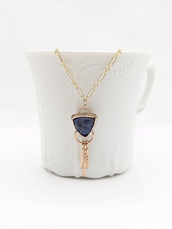 Savage Roots Anna Fringe Necklace in Lapis Lazuli Savage Roots Anna Fringe Necklace in Lapis Lazuli