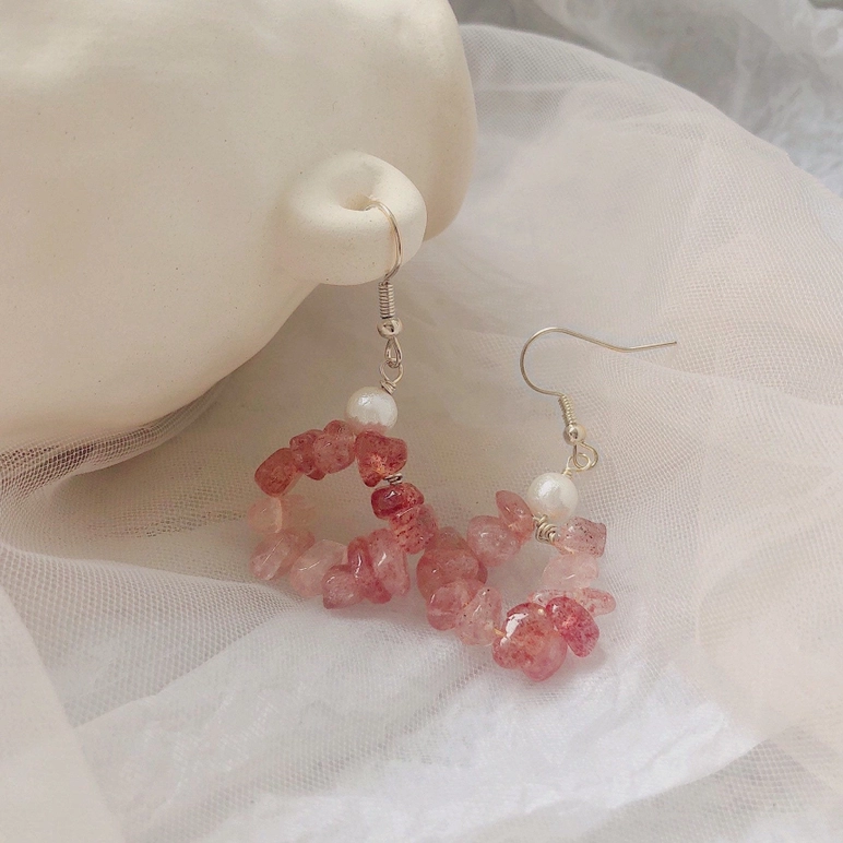 Mavis + Mel Natural Strawberry Baroque Pearl Earrings